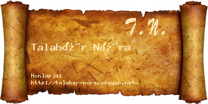 Talabér Nóra névjegykártya